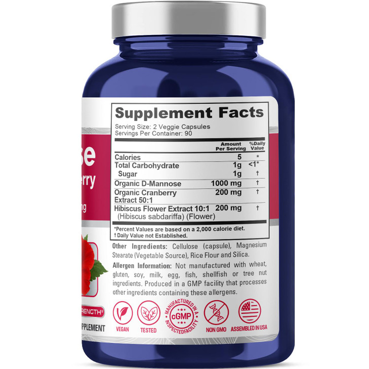 NusaPure D-Mannose Complex 1400 mg (with Hibiscus and Cranberry)