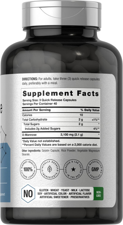 Horbäach D-Mannose Supplement 2100mg - 120 Capsules
