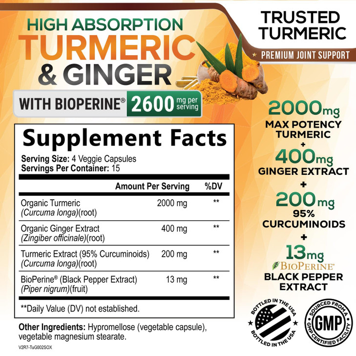 Turmeric Curcumin Supplement 2600mg