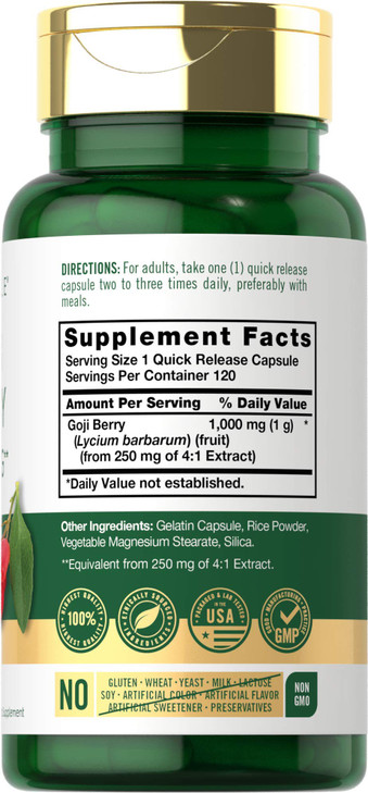Carlyle Goji Berry - 120 Capsules - Concentrated Extract from Wolfberry Plant