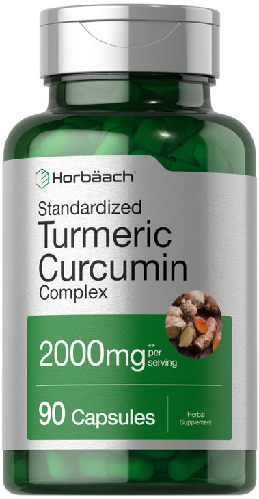 Horbäach Turmeric Curcumin Supplement - 90 Capsules