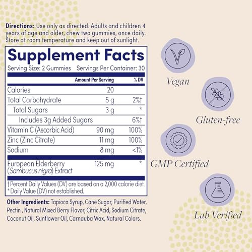 ZAND IMMUNITY Elderberry Zinc Gummies with Vitamin C