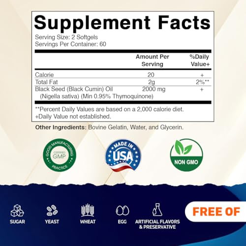 Vitamatic Black Seed Oil, 120 Softgels (1,000 mg per Softgel)