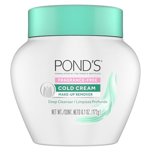 PONDS Cold Cream Cleanser, Fragrance-Free  Moisturizing Makeup Remover & Deep Cleansing Face Cream  Facial Cleanser for Soft, Radiant Skin  Derma
