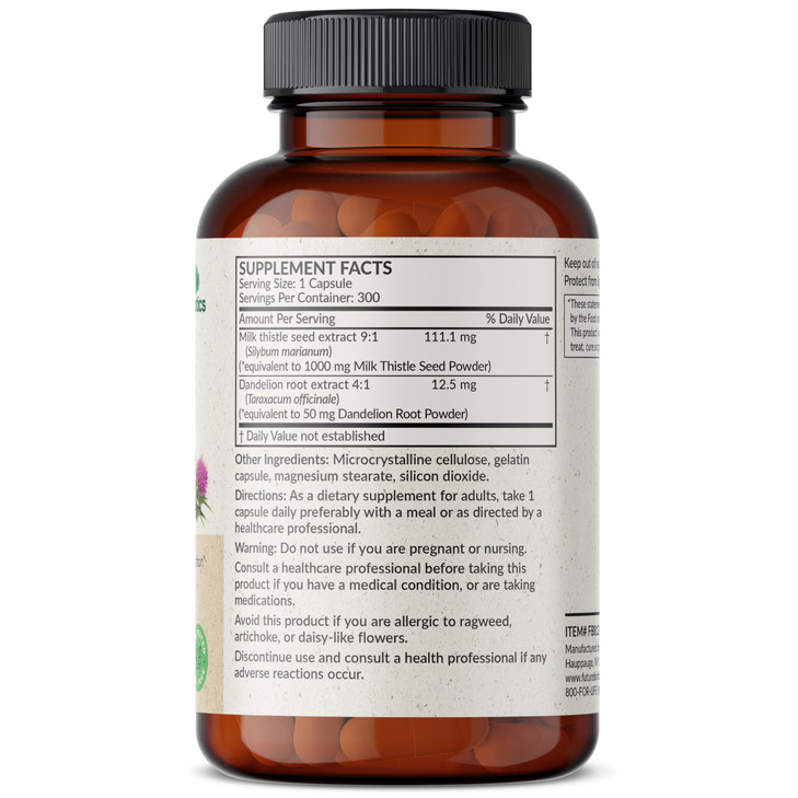 Futurebiotics Milk Thistle Silymarin Marianum & Dandelion Extract Liver Health