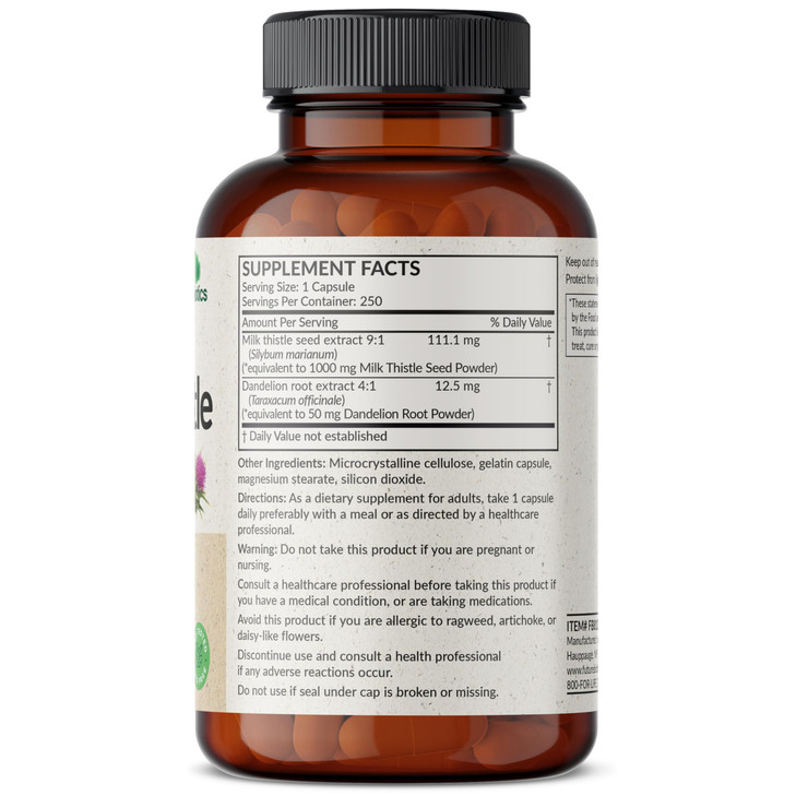 Futurebiotics Milk Thistle Silymarin Marianum & Dandelion Extract Liver Health