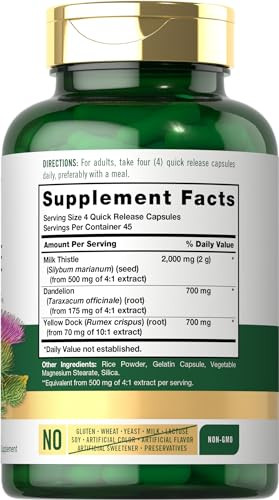 Carlyle Milk Thistle - 180 Capsules - with Dandelion & Yellow Dock