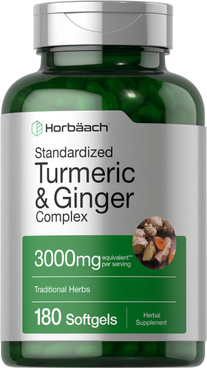 Horbäach Turmeric and Ginger Supplement - 180 Softgel Pills