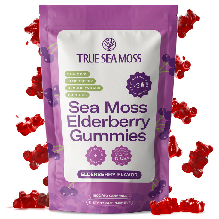 TrueSeaMoss Sea Moss Elderberry Gummies for Adults & Kids