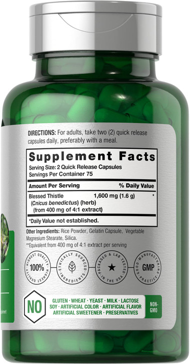 Horbaach Blessed Thistle Capsules - 150 Count