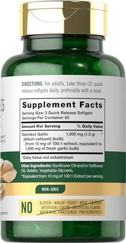 Carlyle Odorless Garlic Supplement - 250 Softgels