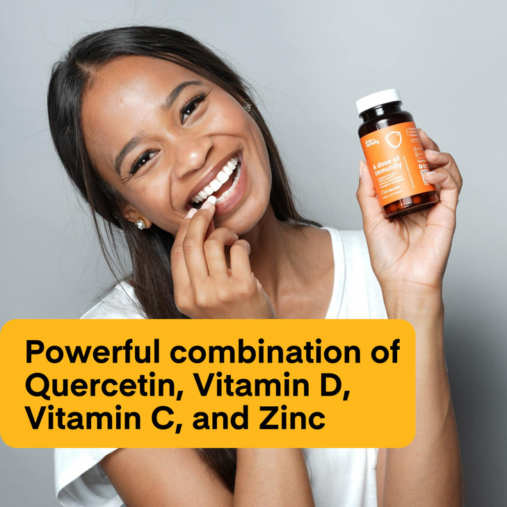 A Dose of Immunity Quercetin with Vitamin C and Zinc, Vitamin D, 500mg Quercetin