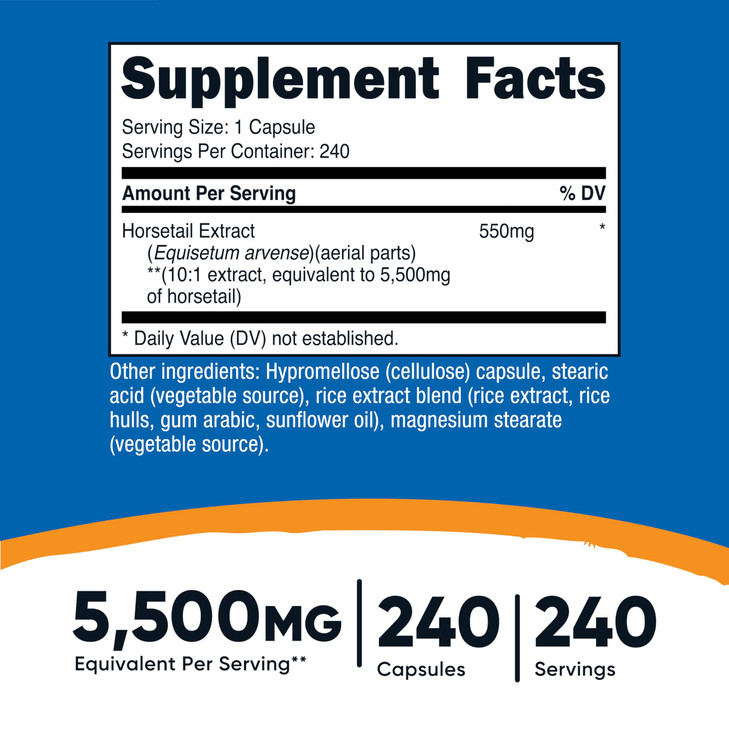 Nutricost Horsetail Extract 5,500mg Equivalent from 550mg of 10:1 Extract Per