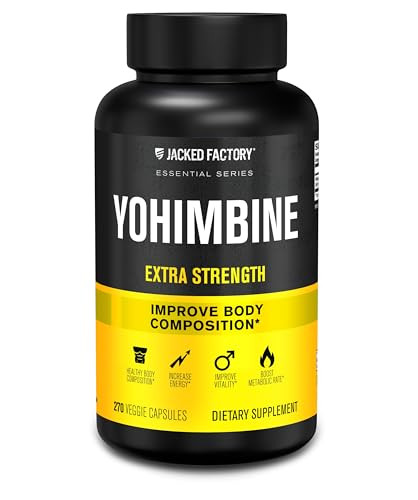 Jacked Factory Yohimbine Extra Strength Supplement, 270 Capsules