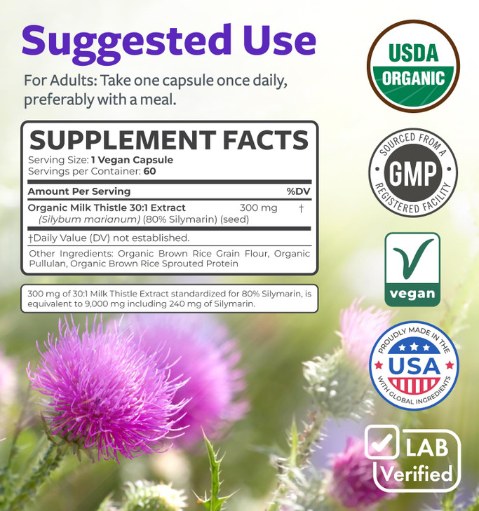 USDA Organic Milk Thistle Capsules