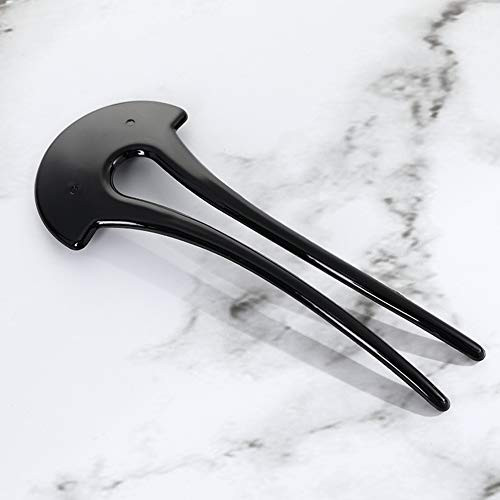 6Pcs Simple U-Shape Hairpins Magic Fast Spiral Hair Braid Twist Styling Clips Chignon Pins Hair Sticks Hair Forks for Women Lady Girls, Black