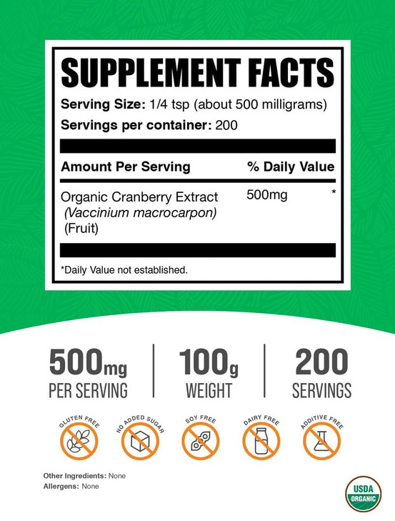 BulkSupplements.com Organic Cranberry Extract Powder