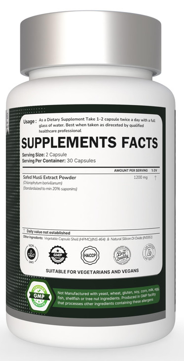 Heroot Safed Musli Capsules - Pack of 2 (60 Capsules Each)