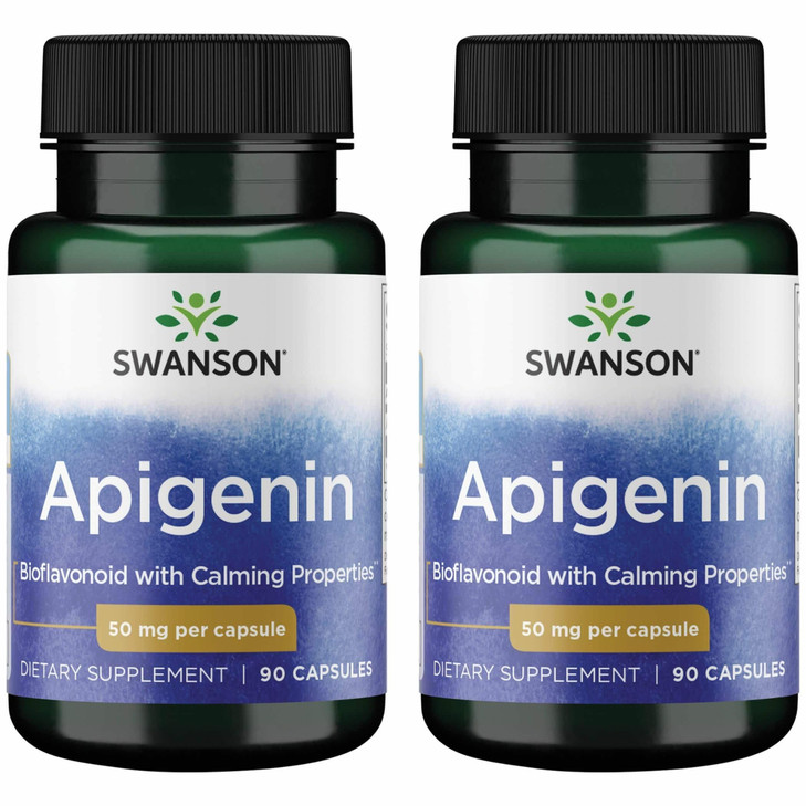 Swanson Apigenin Supplement, 50 mg, 90 Capsules Supports Sleep, Relaxation