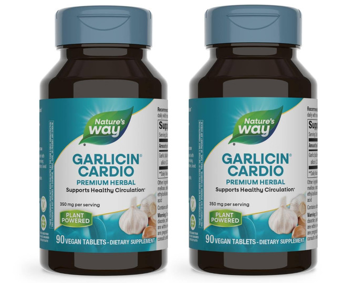 Natures Way Garlicin Cardio Premium Herbal Healthy Circulation Support* 350 mg