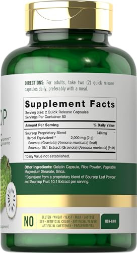 Carlyle Soursop Leaves - 160 Capsules - Traditional Herb