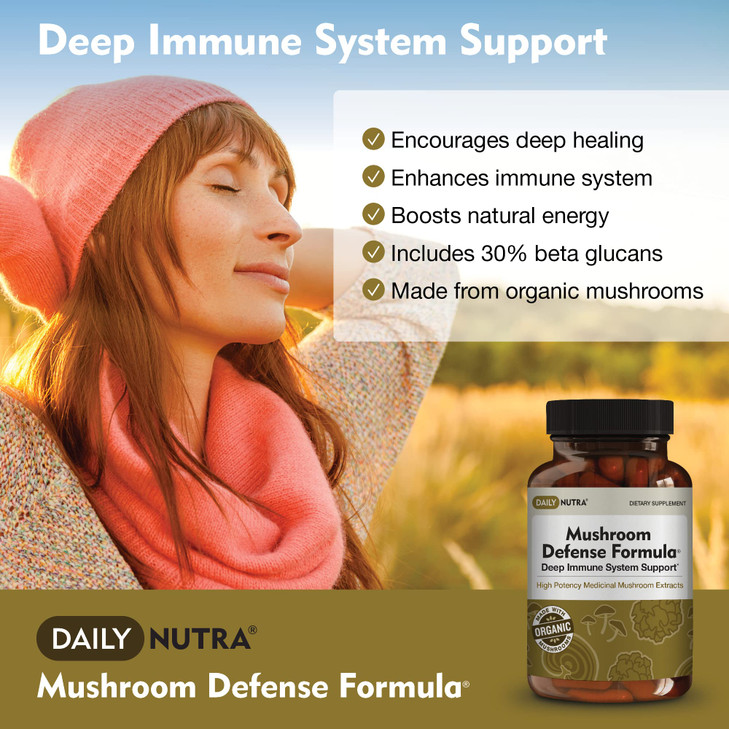 DailyNutra Mushroom Defense Formula - Immune Support Supplement