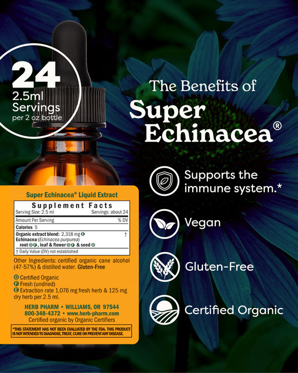 Herb Pharm Super Echinacea Liquid Extract: USDA Organic Immune Support