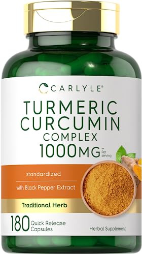 Carlyle Turmeric Curcumin with Black Pepper - 180 Capsules