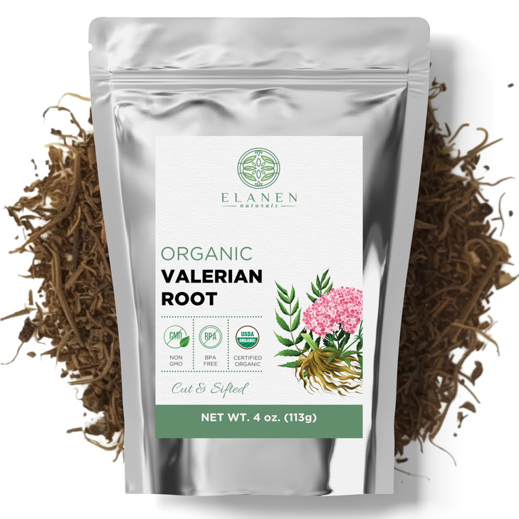 Elanen Naturals Organic Valerian Root 4 oz. (113g), USDA Certified Organic
