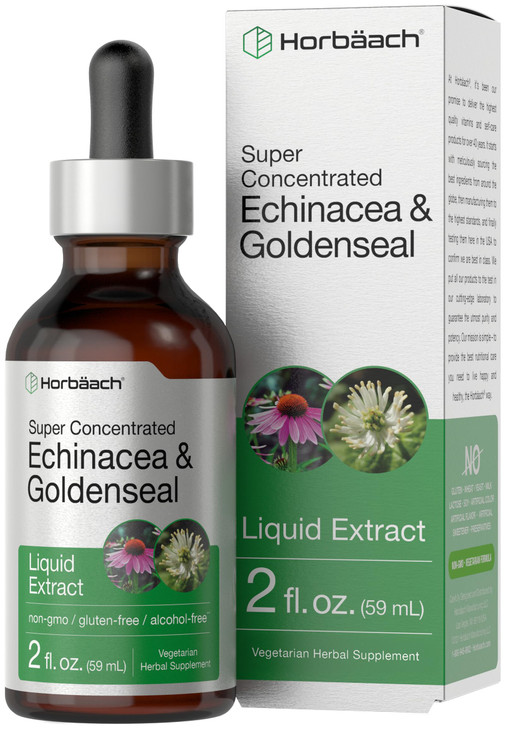 Horbäach Echinacea Goldenseal Liquid Tincture Drops - 2 fl oz