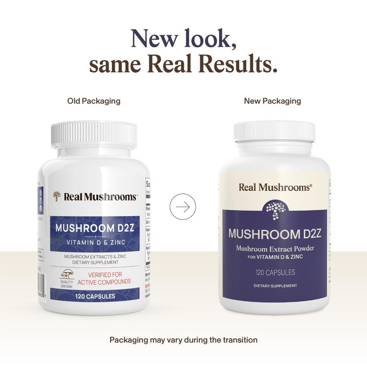 Real Mushrooms Zinc and Vitamin D2 Capsules