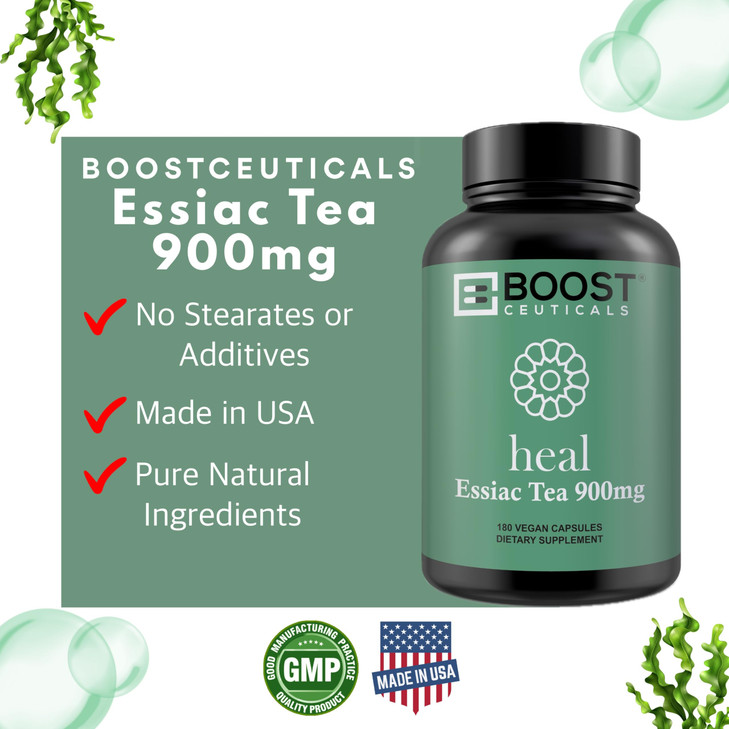 BoostCeuticals Essiac Tea Capsules 180 Count Vegan No Stearates No Silica