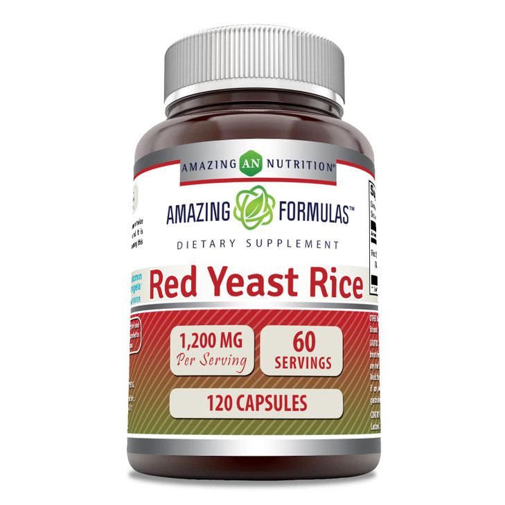 Amazing Formulas Red Yeast Rice 1200mg Per Serving Capsules Supplement