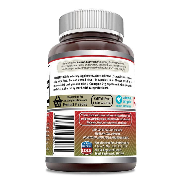 Amazing Formulas Red Yeast Rice 1200mg Per Serving Capsules Supplement