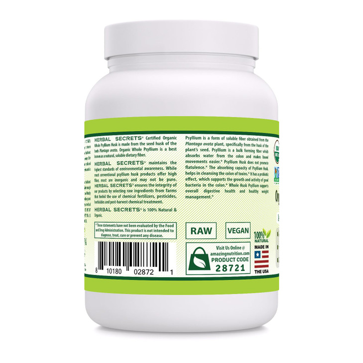 Herbal Secrets Whole Psyllium Husk Powder Supplement