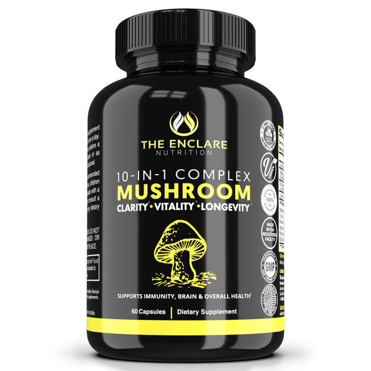 THE ENCLARE NUTRITION Mushroom Supplement 10in1 Complex Immune Support Lions