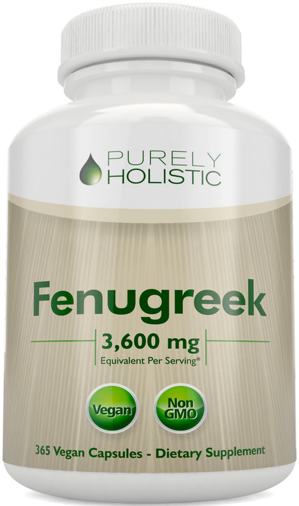 Purely Holistic Fenugreek Capsules 3600mg - 365 Vegan Capsules