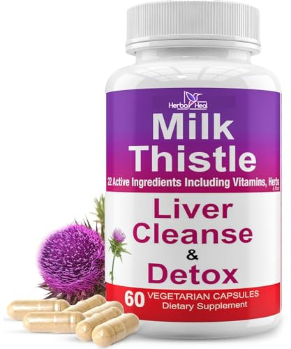 Liver Cleanse Detox Milk Thistle Liver Support 1000mg High Potency Liver Focus