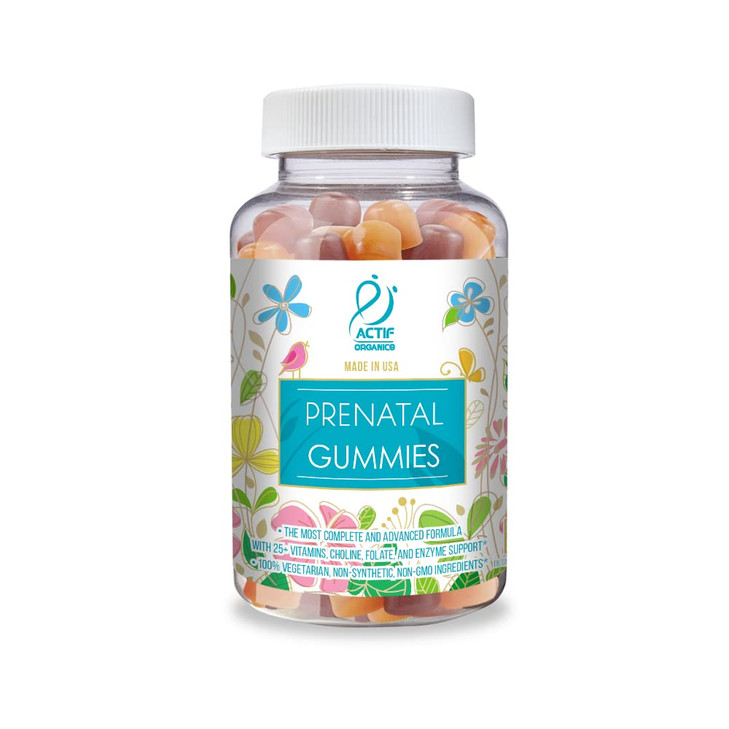 Actif Prenatal Gummies with 25+ Organic Vitamins and Organic Herbal Blend