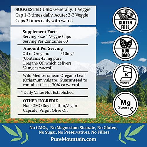 Pure Mountain Botanicals Wild Oregano Oil Capsules