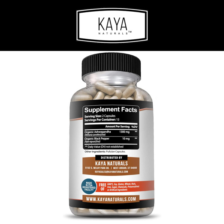 Kaya Naturals Ashwagandha Root with Black Pepper