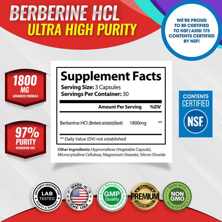 Toplux Berberine Supplement 1800mg