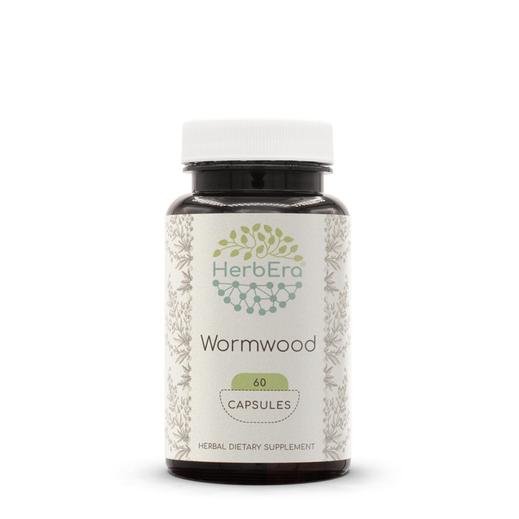 HerbEra Wormwood 60 Capsules, 400 mg, Wormwood (Artemisia Absinthium) Dried Herb