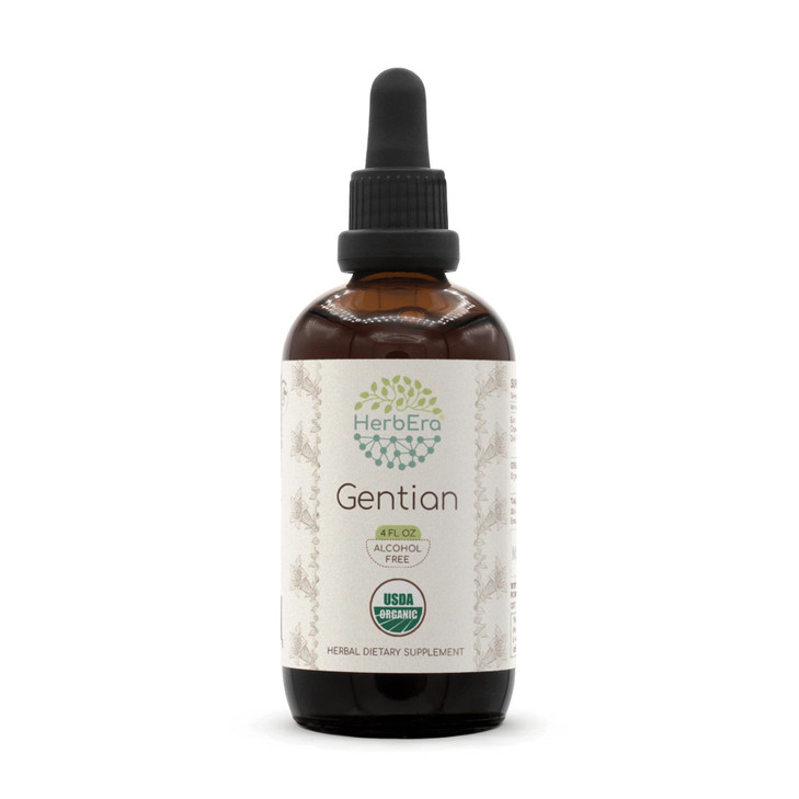 Gentian B120 Alcohol-Free Herbal Extract Tincture, Concentrated Liquid Drops