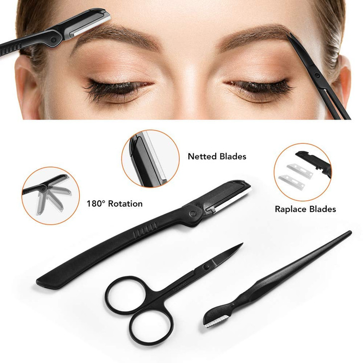 Eyebrow Kit, Multipurpose Exfoliating Dermaplaning Tool Face kits for Women Girl, Eyebrow Grooming Set (9 in 1)