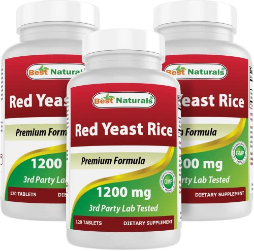 Best Naturals Red Yeast Rice 1200 mg (Non-GMO) 120 Tablets (120 Count (Pack