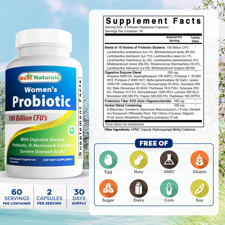 Best Naturals Probiotics for Women 100 Billion CFU