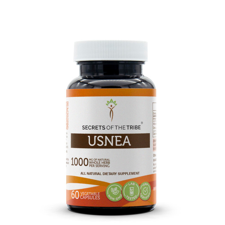 Secrets of the Tribe Usnea 60 Capsules, 1000 mg, Wildcrafted Usnea (Usnea spp.)