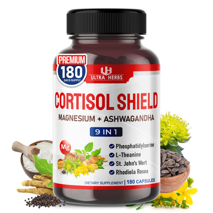 CORTISOL Shield 9-in-1 -Magnesium + Ashwagandha with Phosphatidylserine