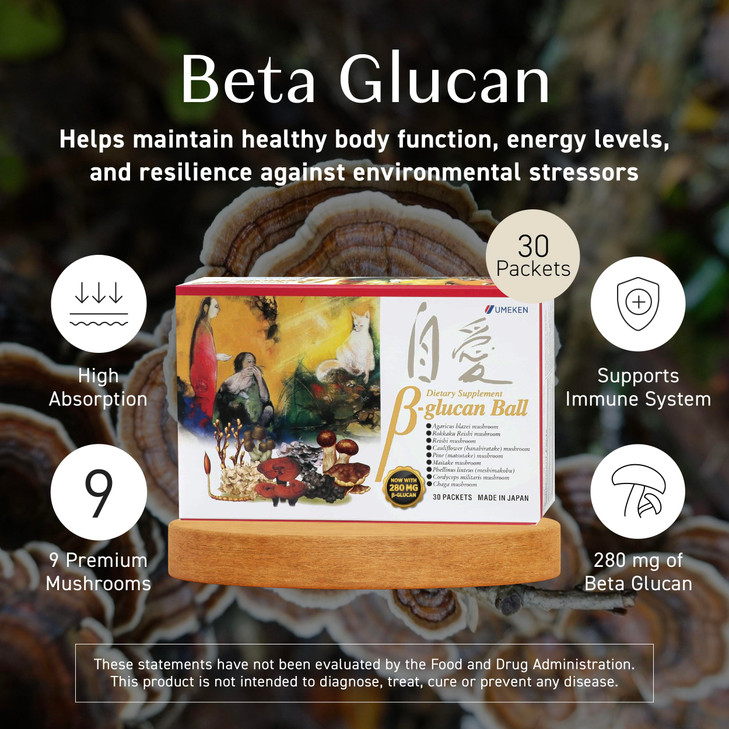 Umeken Beta Glucan, Immune Boost, Mushroom Extract, Dietary Supplement, Blend